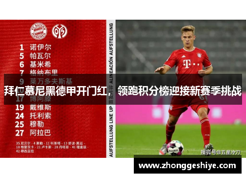 拜仁慕尼黑德甲开门红，领跑积分榜迎接新赛季挑战